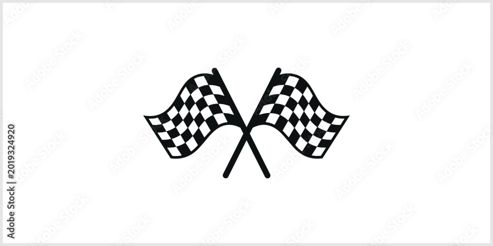 Fototapeta premium Two Crossed Racing Flags