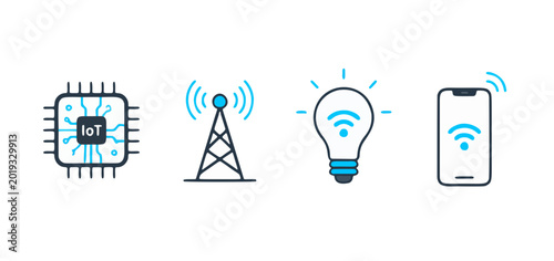 Technology icons wireless communication
