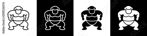 Slika na platnu Sumo black and white icon design concept