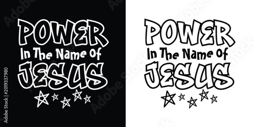 Εκτύπωση καμβά Power Jesus Urban Streetwear Apparel T shirt Clothing Design