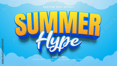 summer hype editable text effect 3d text 