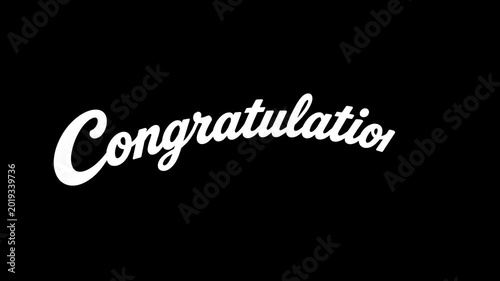 Congratulations Handwritten Script Animation ( background transparent )