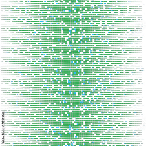 Tableau sur toile Abstract Geometric Matrix Background With Green And Blue Pixel Grid Lines