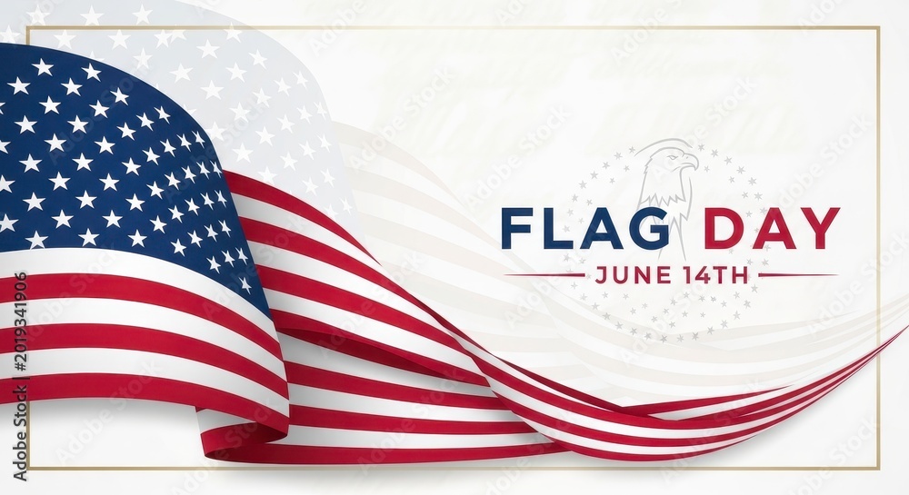 Obraz premium Flag day celebration with waving american flag design