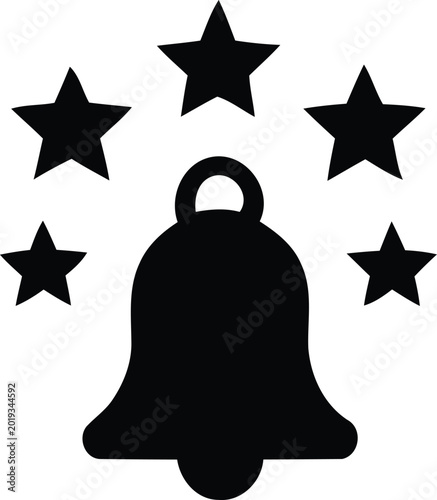 Liberty Bell Patriotic Icon – American Freedom Symbol with Stars Graphic Design