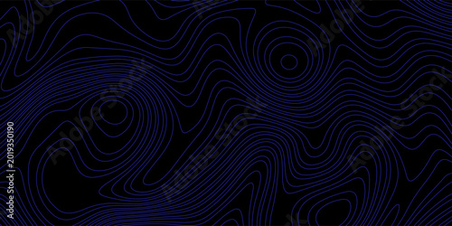 Tableau sur toile Blue wavy lines abstract background