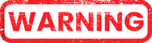 Warning stamp red textured border white background