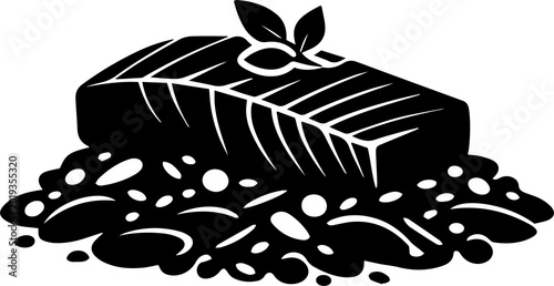 Fotografia Black sprouting seedling in soil Vector