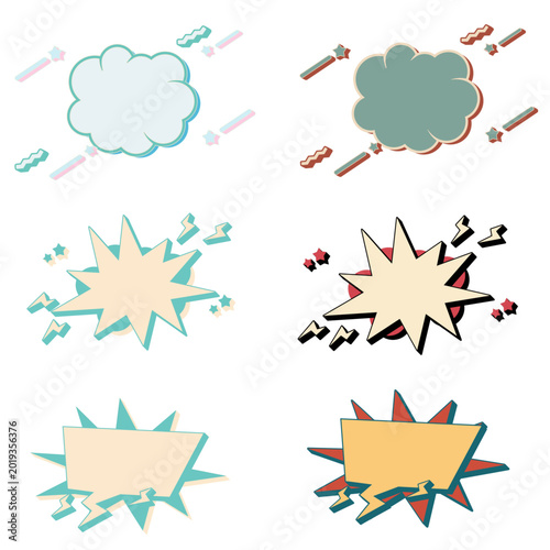 Comic pop speech bubble variety set
