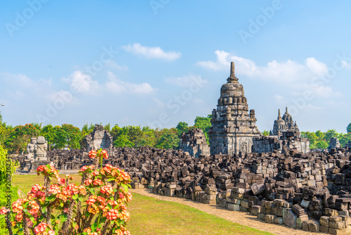 Bild auf Leinwand Ancient ruins of Prambanan Temple under renovation in Sleman, Yogyakarta, Indonesia