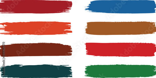 Set of Colorful paint strokes, lines, Brush, stain, Rectangle brush collection. Grungy brushes collection. permanent marker pen stroke. Vector black paint brush