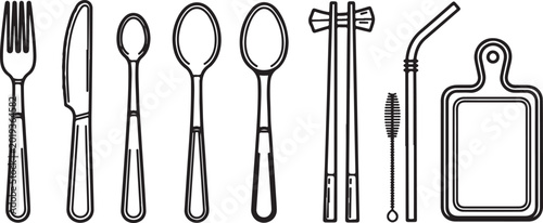 Tableau sur toile Set of vintage sewing tools and scissors illustration vector Vector