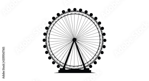 Foto Ferris wheel silhouette against a white background high quality professional det