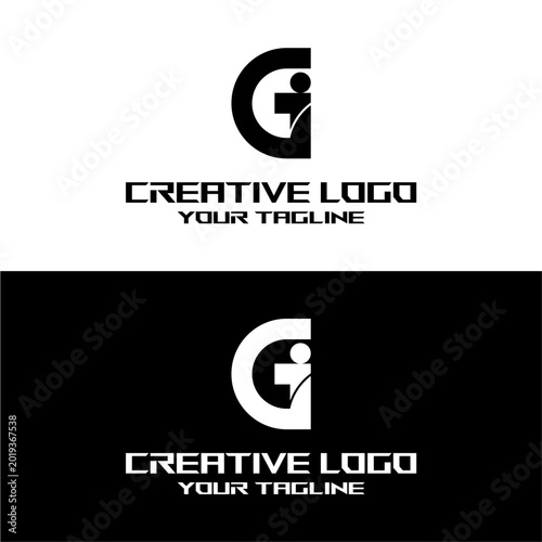 creative letter logo gi design vector