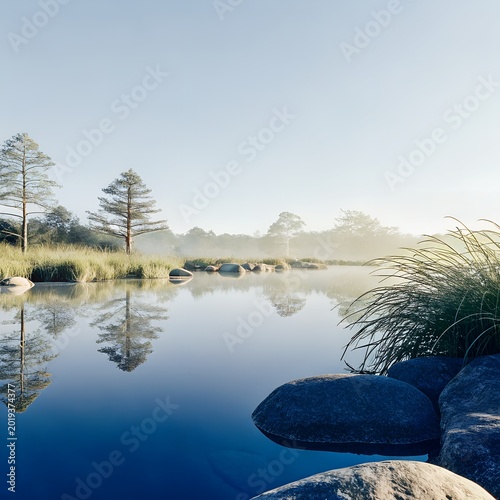 reflection of trees in water