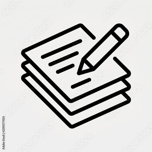 Paper and Pencil Minimalist Icon