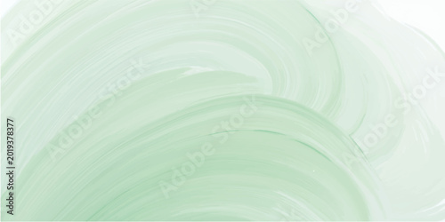 Canvas Print Abstract green silk and satin fabric background featuring soft flowing waves of