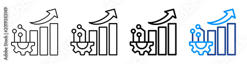 Technology Growth Icon Different Style Outline Collection Set