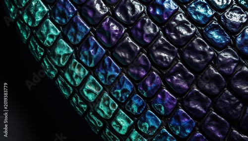 Iridescent Reptile Scales Texture with Blue Green and Purple Shimmer