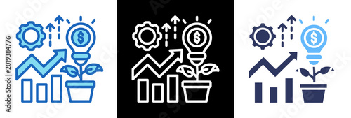 Billede på lærred Innovation Growth triplestyle icon