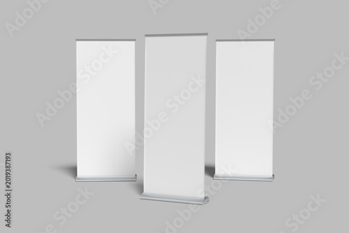 Rollup Banner Blank Mockup 3D Render