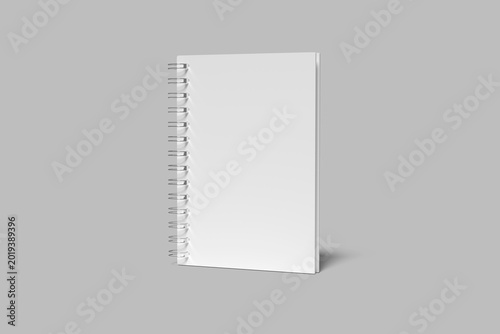 A5 Spiral Notebook Blank Mockup 3D Render 