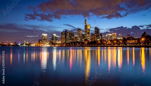 A serene cityscape at dusk with a body of water (2)