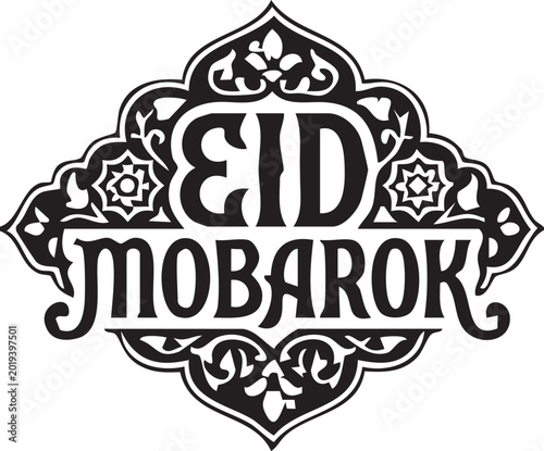Eid Mobarok Calligraphic Design: A visually striking calligraphic design, featuring the words Eid Mobarok in an elegant font.