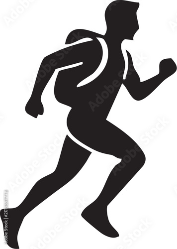 Dynamic Silhouette: A dynamic silhouette of a backpacker strides purposefully, embodying adventure and the thrill of exploration.