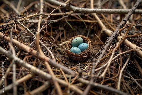 bird nest with eggs