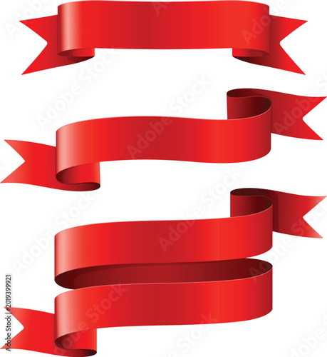 Foto Set of red ribbon stock illustration