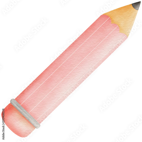 red pencil isolated on white