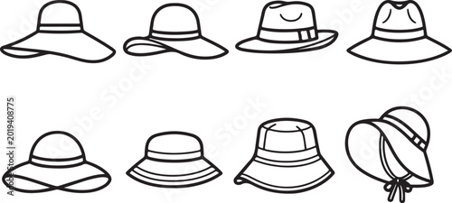 Photos Vector illustration of different types and styles of shoes icons Vector