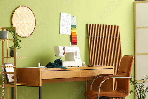 Interior of atelier with ta...