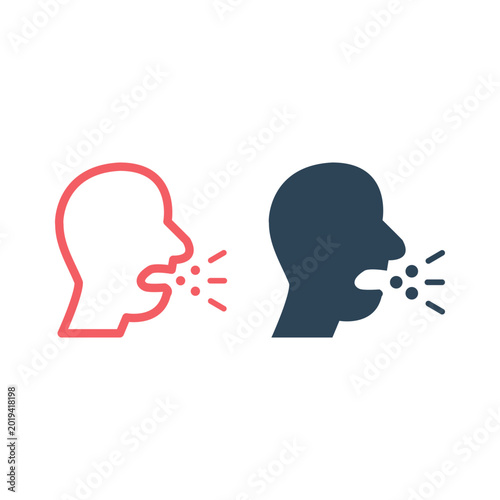 Foto Cough people icons set vector isolated illustration healthy signage template des