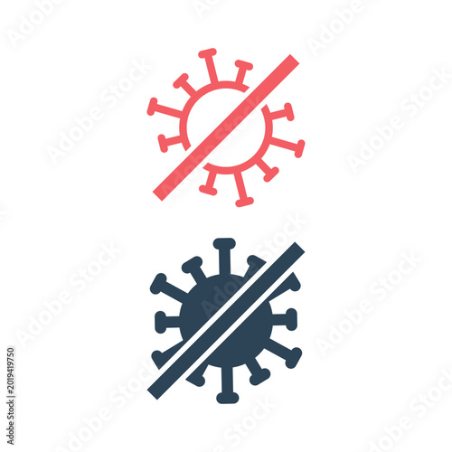 No virus icons set vector flat design style.