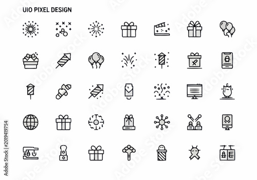 Fotografie Collection of various line icons.