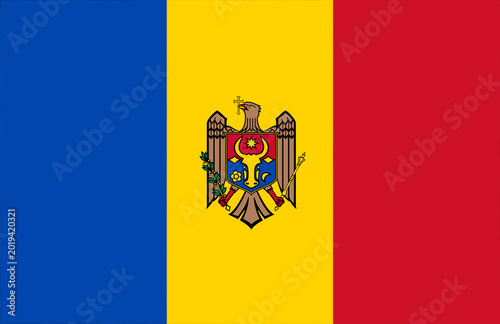 Waving Flag of Moldova