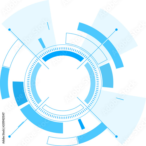 Technology circle icon. UI HUD screen tech system innovation. HUD round frame.