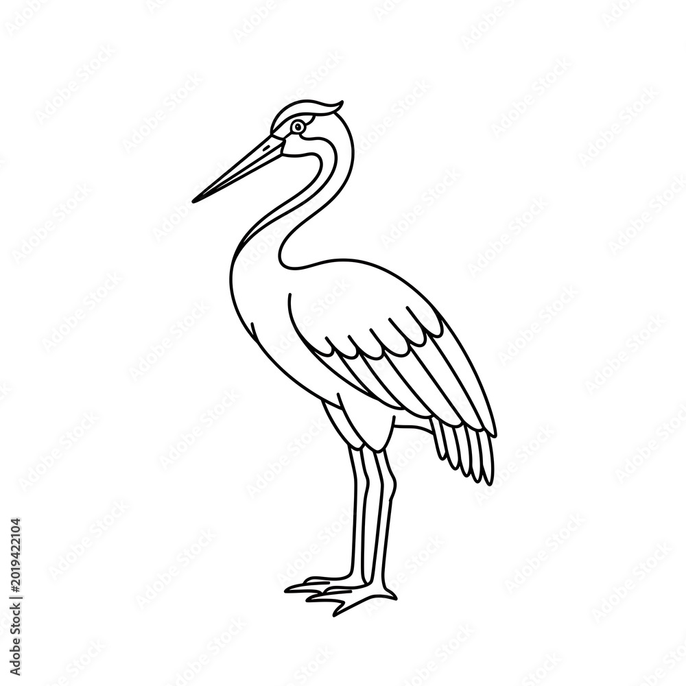 Obraz premium Simple photo crane silhouette