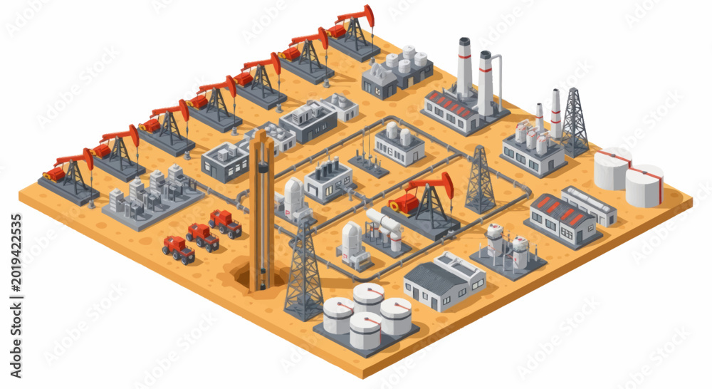 Obraz premium Industrial factory production line model.