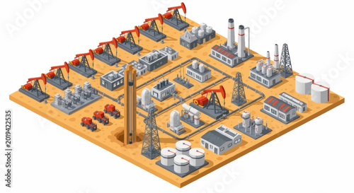 Foto Industrial factory production line model.
