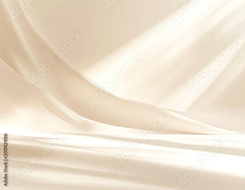 A serene backdrop featuring flowing cream-colored fabric with soft lighting and subtle shadows.