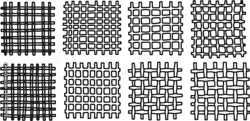 Foto Black and white geometric patterns collection vector set Vector