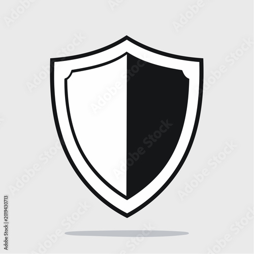 Free Download Black and white shield icon - GFXLoad