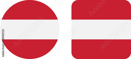 Fotografía Round and square icons with the flag of austria