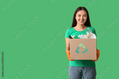 Young female volunteer hold...