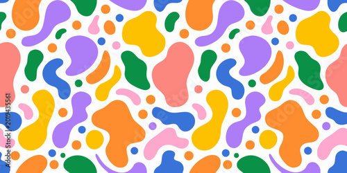 фотографія Abstract fluid shapes pattern with vibrant colors on a white background high qua