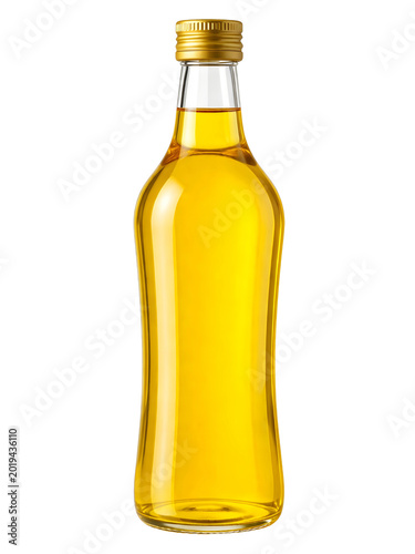 Golden Cooking Oil Bottle 3D Kitchen Illustration
