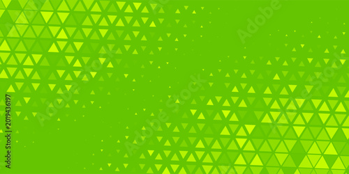 Dots triangle halftone green color pattern gradient texture with technology digital background.